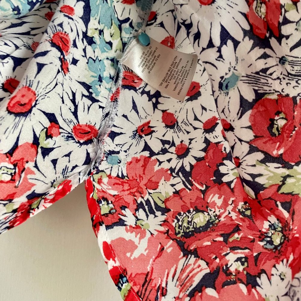 Anthropologie Conversations 6 of 52 Floral Daisies Blouse XSP Sleeveless Button - Picture 9 of 15
